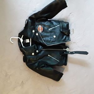 Pre Owned Toddlers Size 3T Harley Davidson Faux Lether Jacket